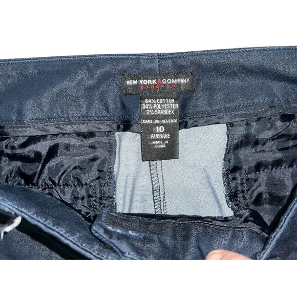 New York & Company Womens Navy Blue Straight-Leg Pants Size 10 Average - Picture 5 of 11